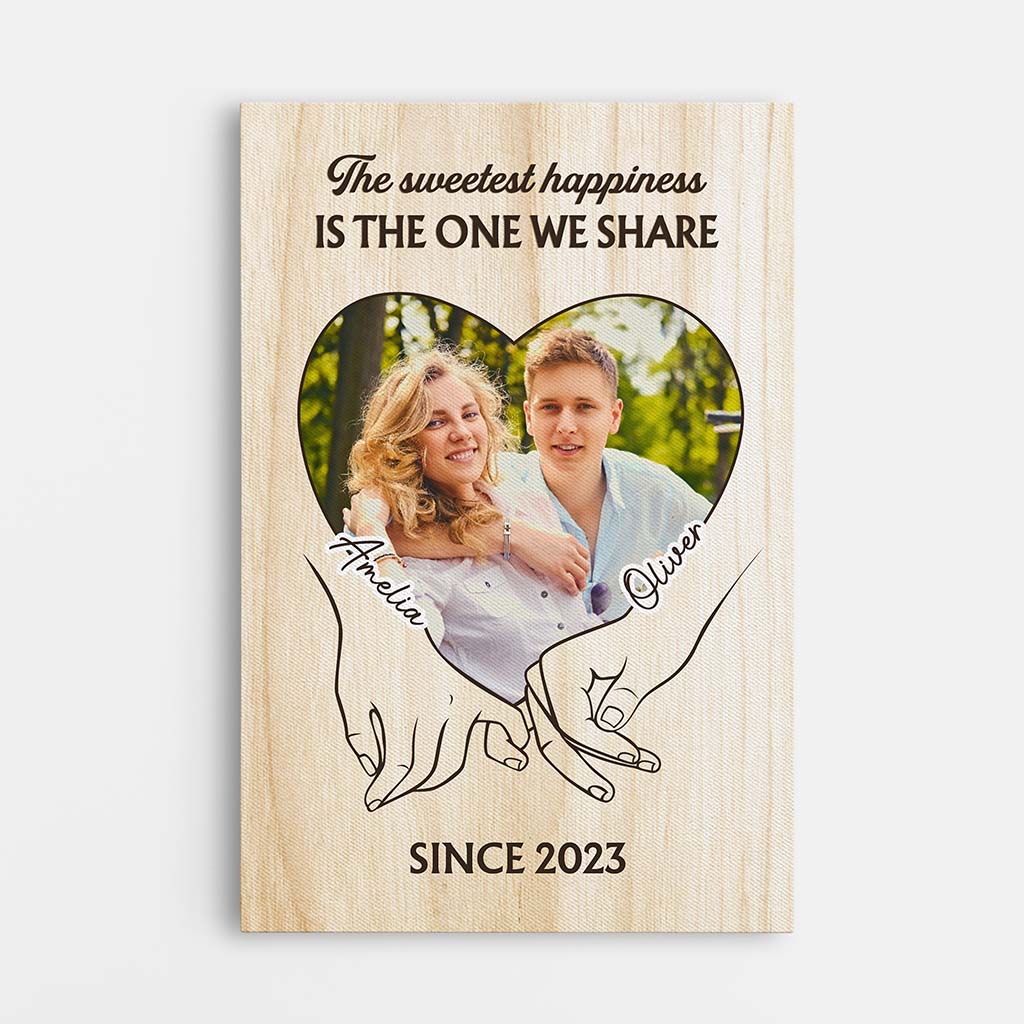 The Sweetest Happiness Photo Canvas - Personalized Gift for Couples