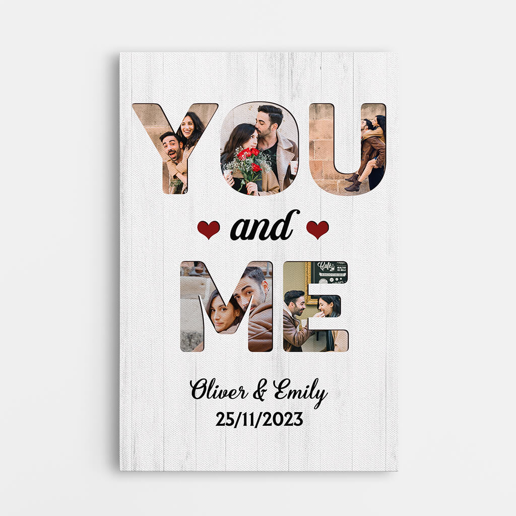 You and Me Photo Collage Canvas - Personalized Gifts for Couple