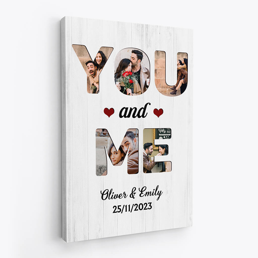You and Me Photo Collage Canvas - Personalized Gifts for Couple