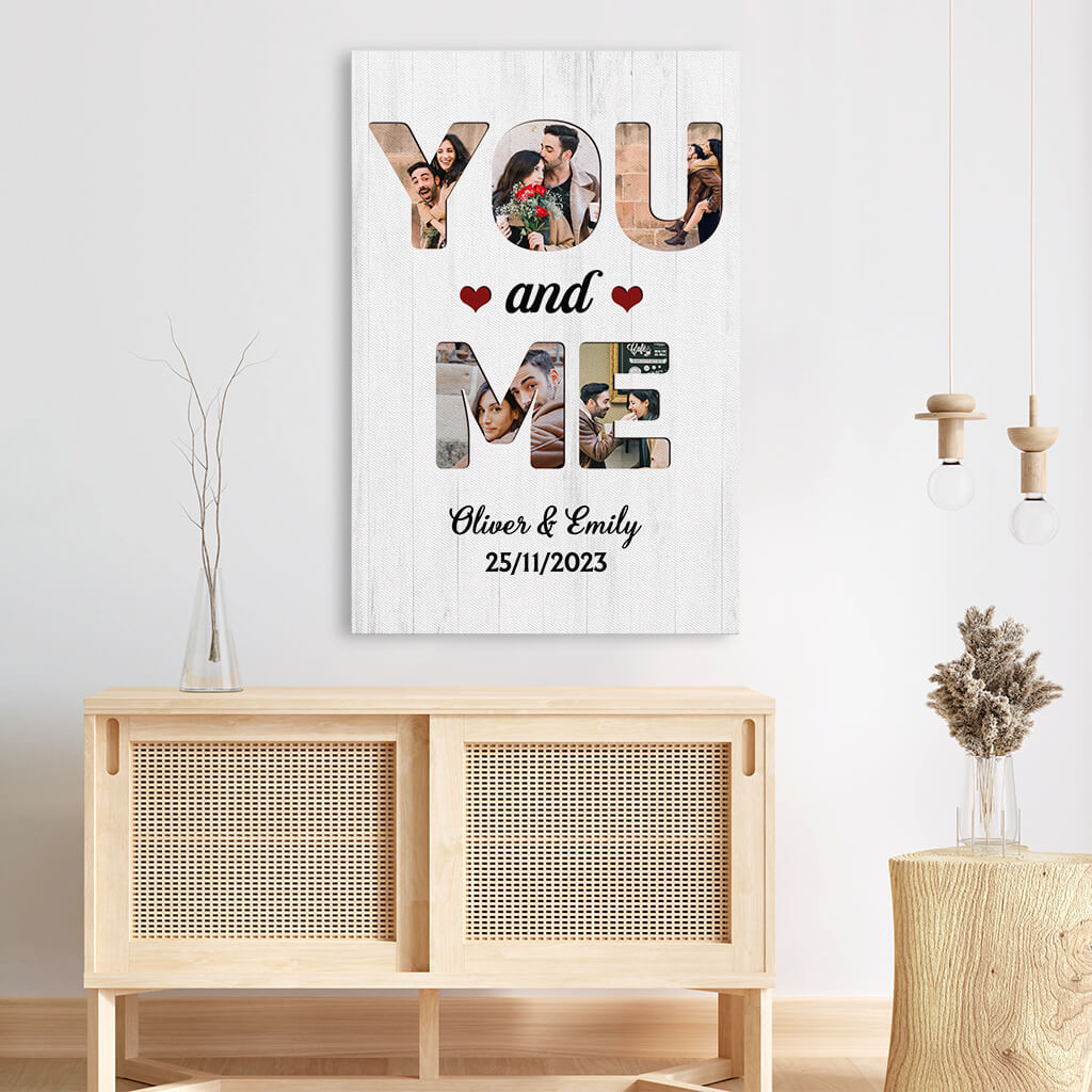 You and Me Photo Collage Canvas - Personalized Gifts for Couple