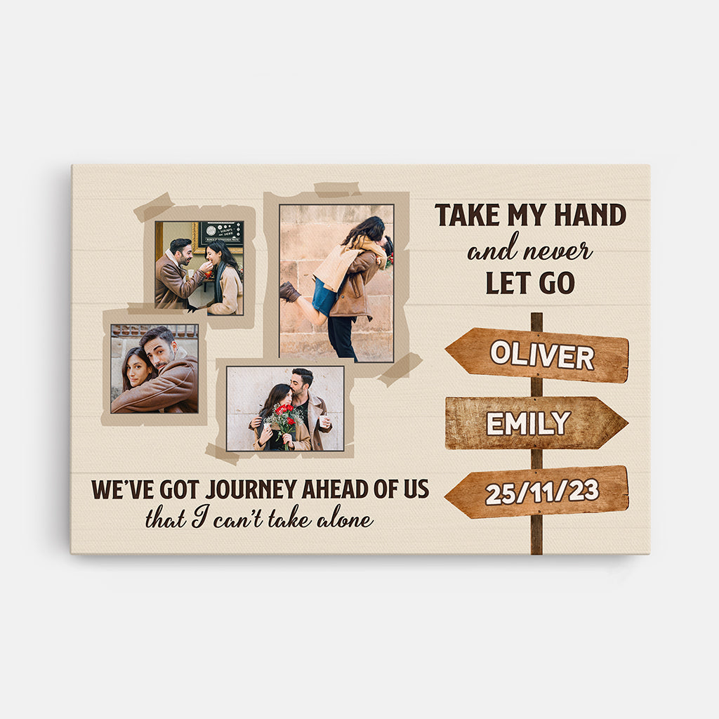 Take My Hand And Never Let Go Photo Canvas - Customised Gifts for Couple