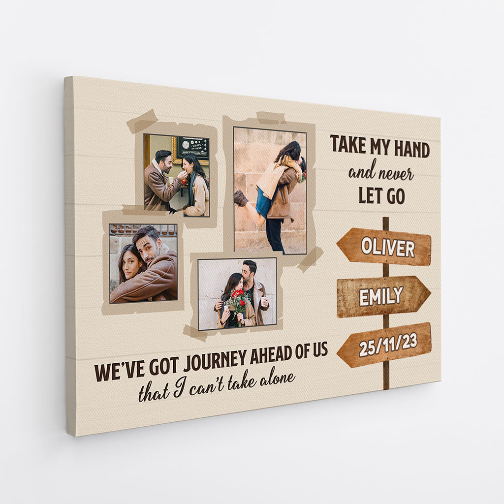Take My Hand And Never Let Go Photo Canvas - Customised Gifts for Couple