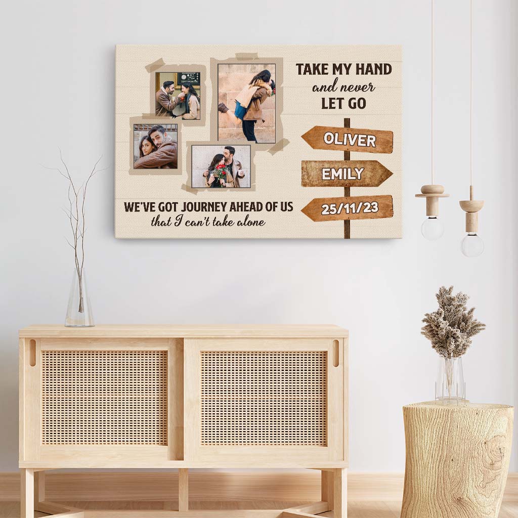 Take My Hand And Never Let Go Photo Canvas - Customised Gifts for Couple