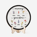 Mommy Grandma Flowers Wooden Plaque - Custom Gifts for Grandma/Mom