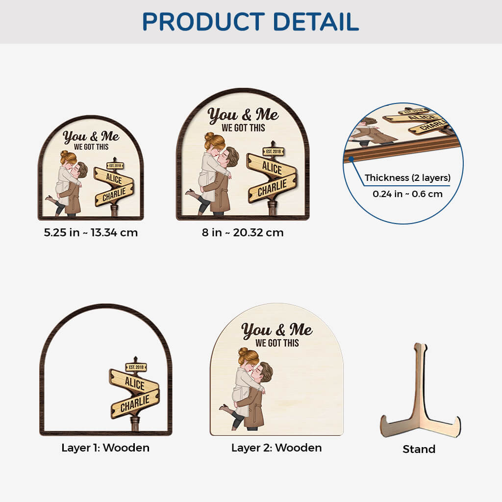 You & Me We Got This Wooden Plaque - Customized Gifts for Couple