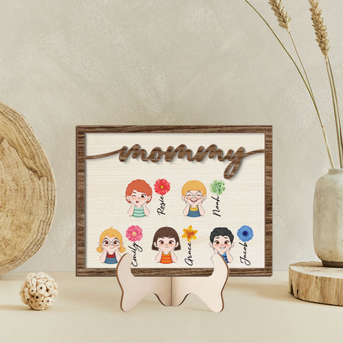 Grandpa/Daddy Flowers Wooden Plaque - Customized Grandpa Gifts