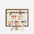 Grandpa/Daddy Flowers Wooden Plaque - Customized Grandpa Gifts