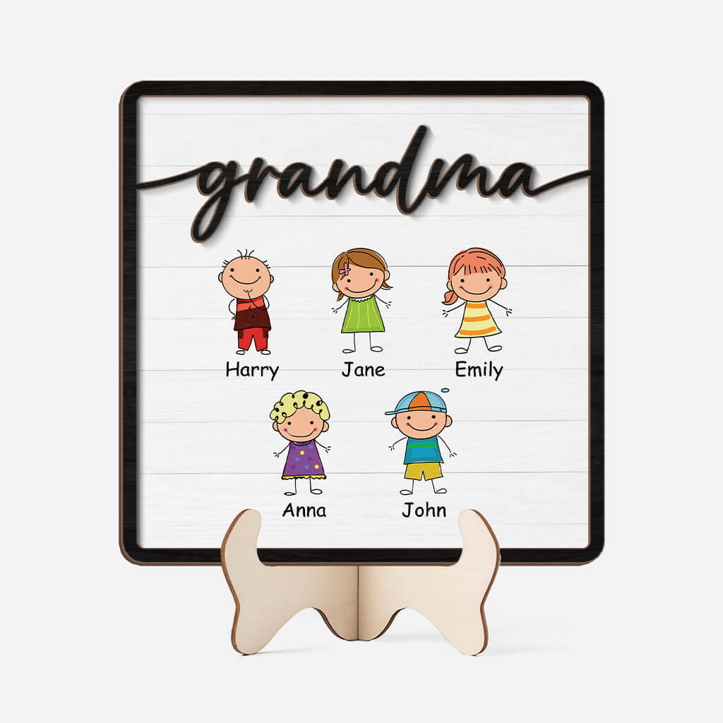 Grandma/Mommy Kids Wooden Plaque - Personalized Gifts for Grandma