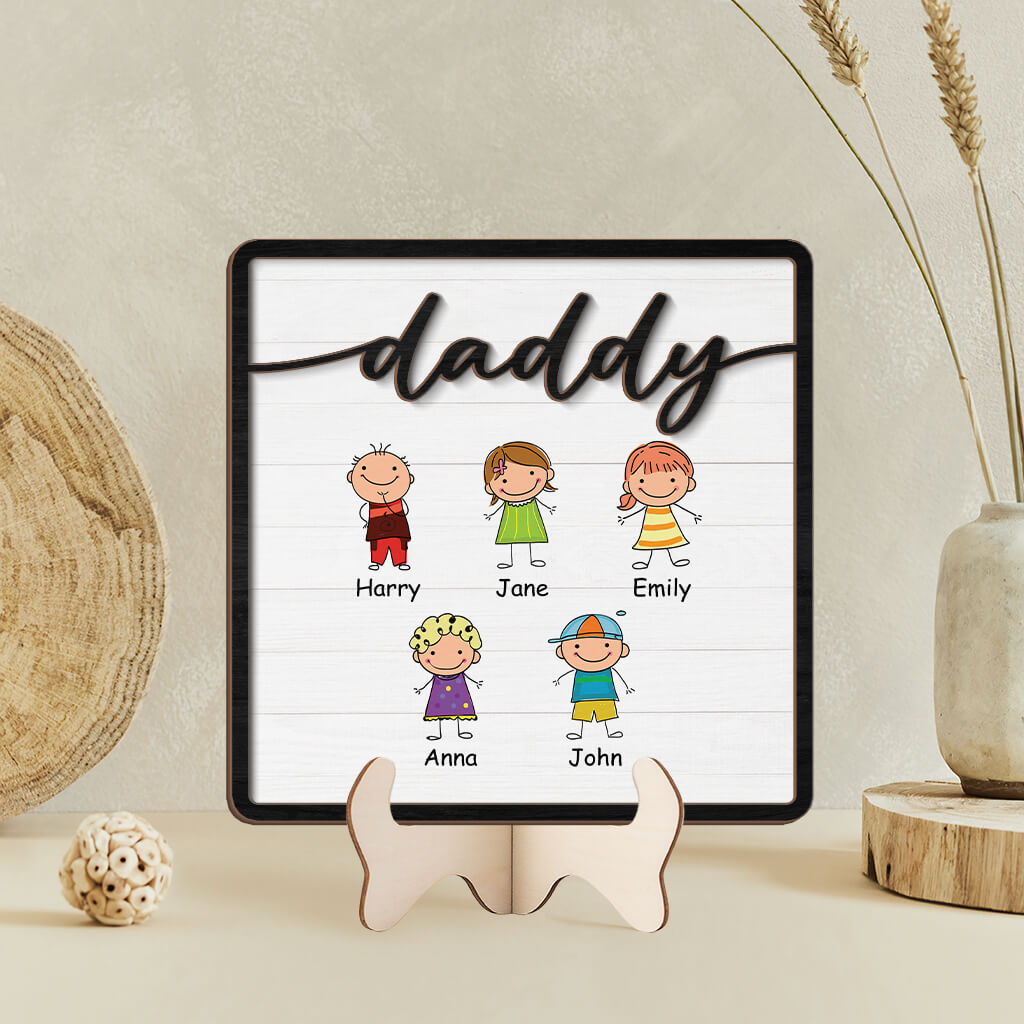 Grandma/Mommy Kids Wooden Plaque - Personalized Gifts for Grandma