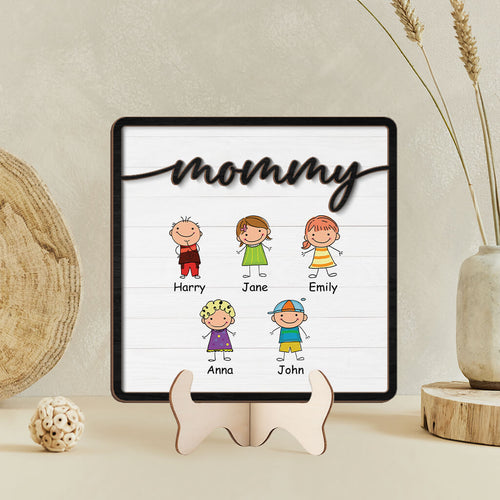Grandpa/Daddy Kids Wooden Plaque - Personalized Gifts for Grandpa