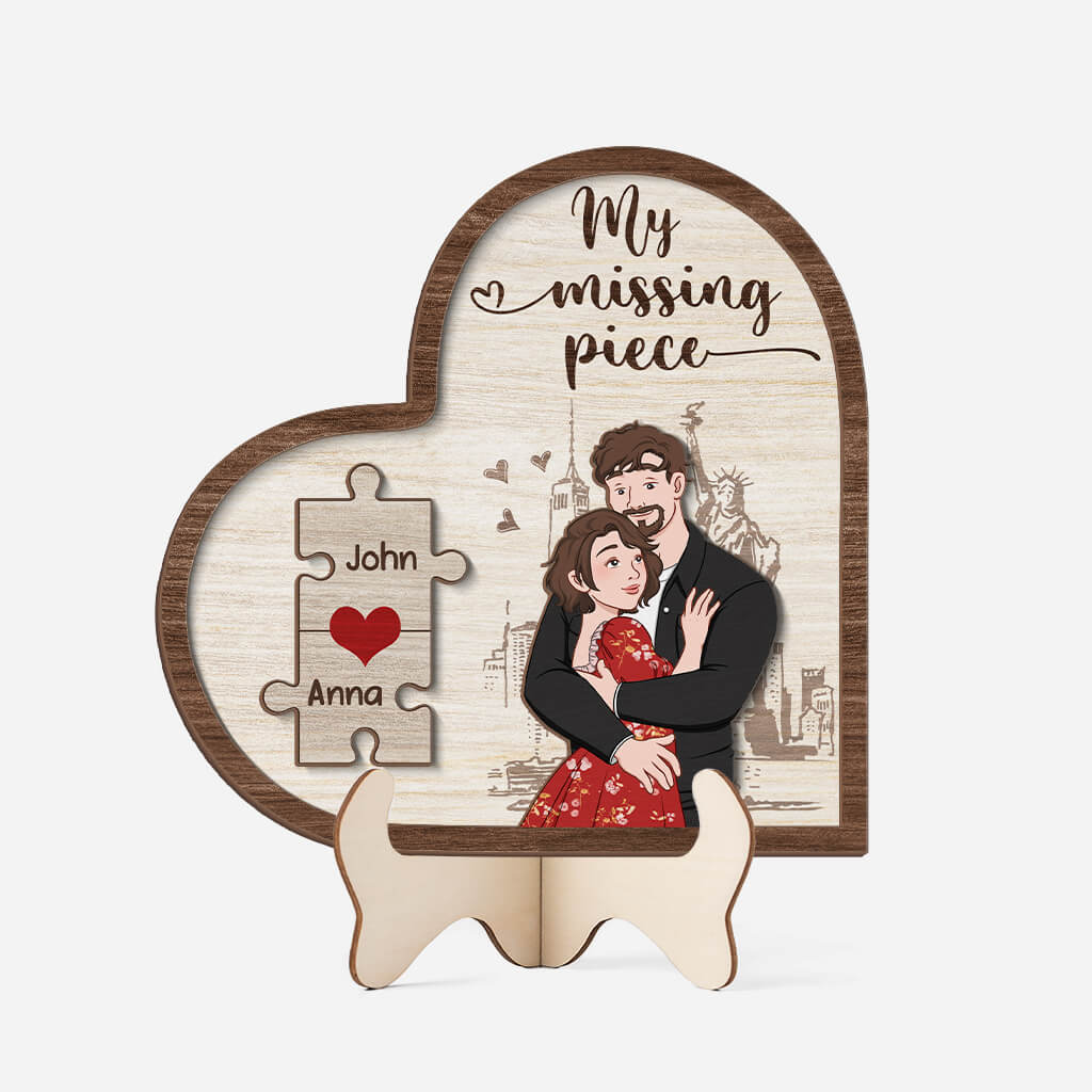 My Missing Piece Wooden Plaque - Customized Gifts for Couple