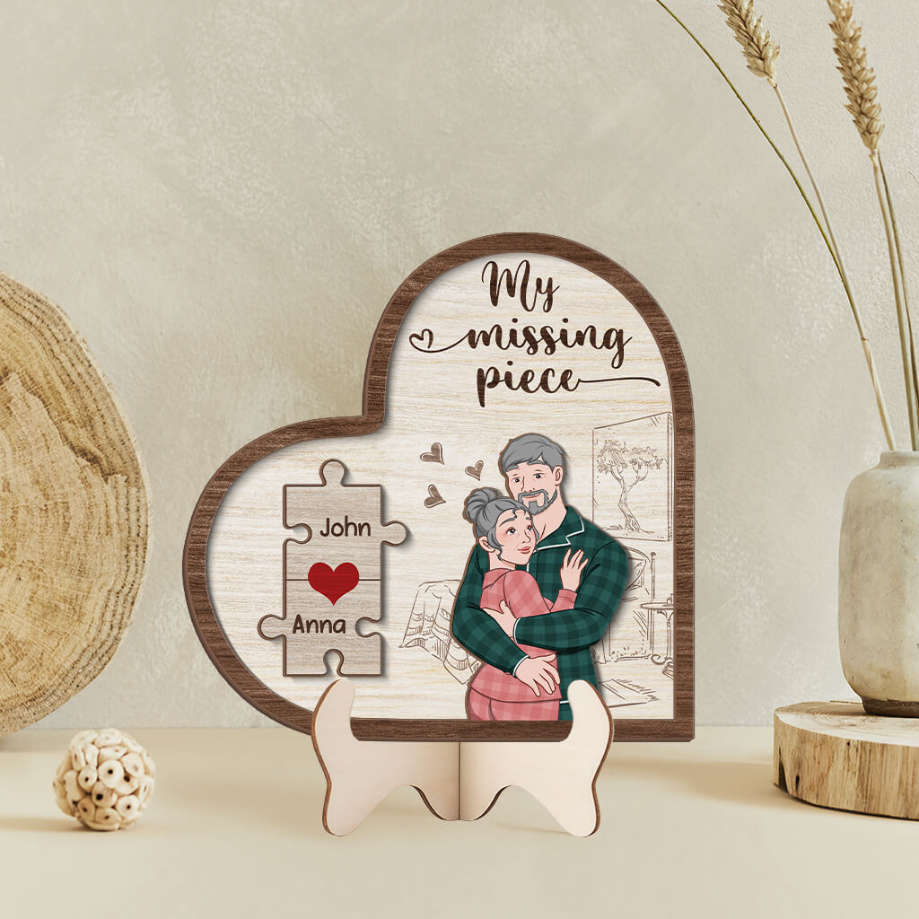 My Missing Piece Wooden Plaque - Customized Gifts for Couple