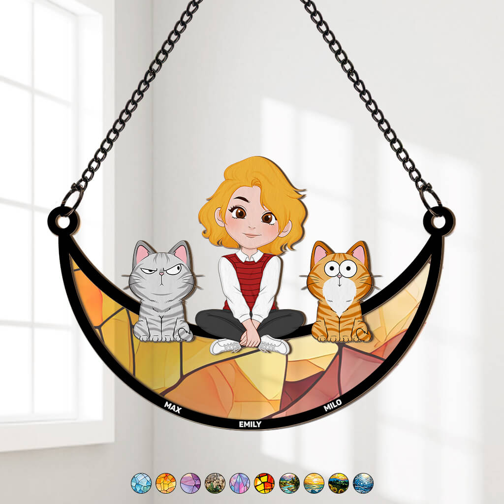 Personalized Gifts for Cat Lovers - Window Hanging Suncatcher Ornament