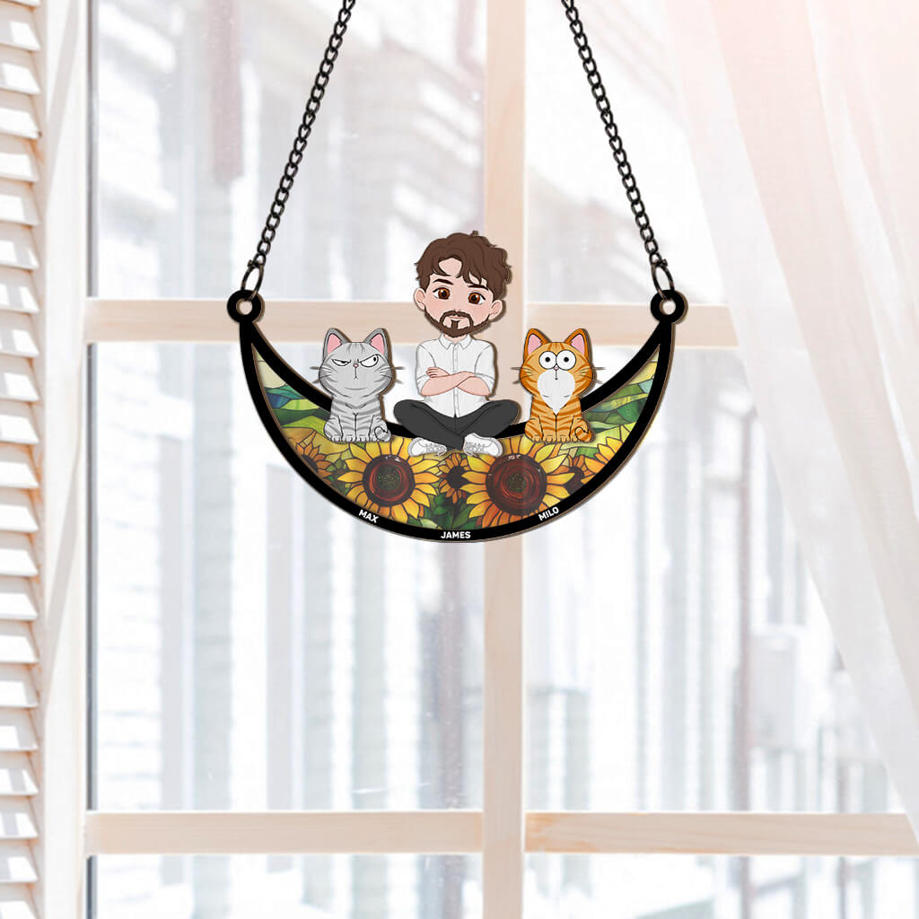Personalized Gifts for Cat Lovers - Window Hanging Suncatcher Ornament
