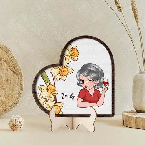 Girl Flower Wooden Plaque - Personalized Gifts for Her