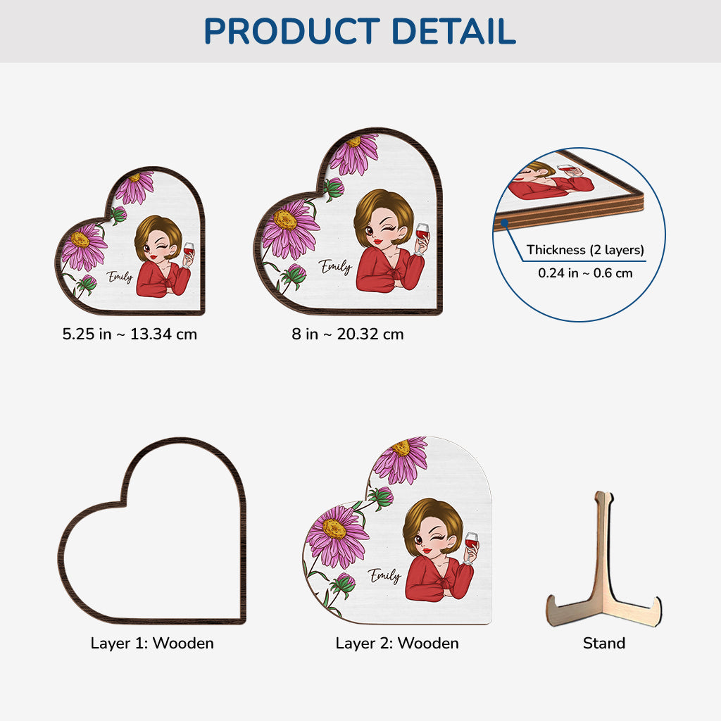 Girl Flower Wooden Plaque - Personalized Gifts for Her