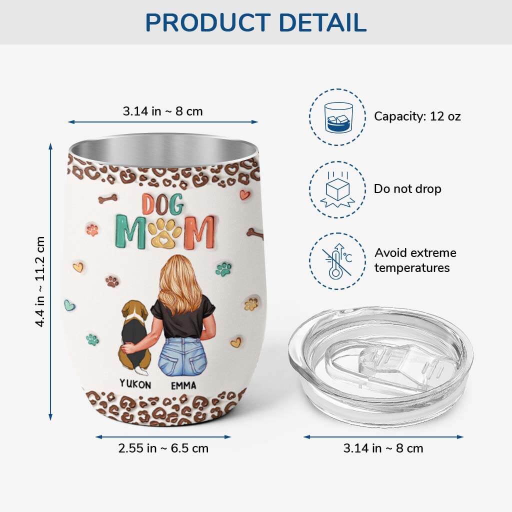 Personalized Gifts for Dog Moms - Custom 3D Wine Tumbler