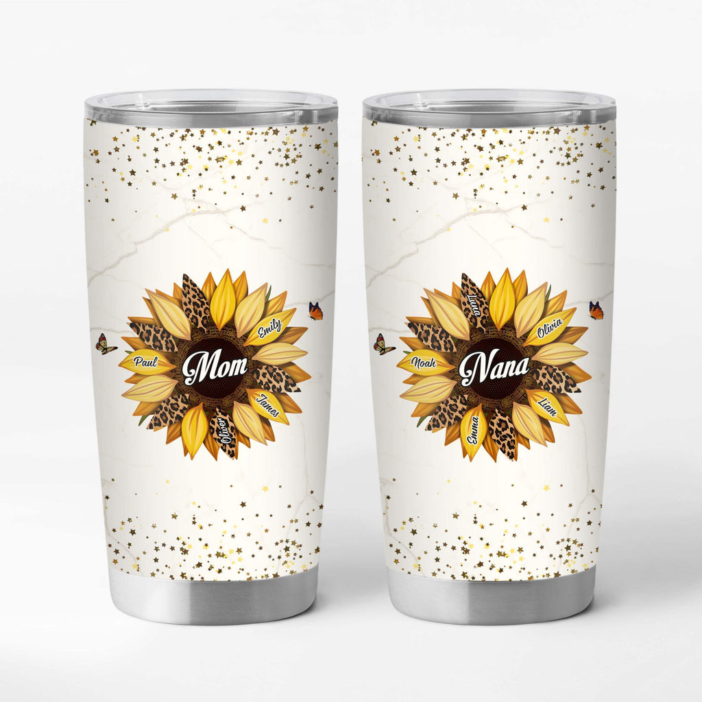 Custom 20 Oz Tumblers - Sunflower Gifts for Grandma/Mom