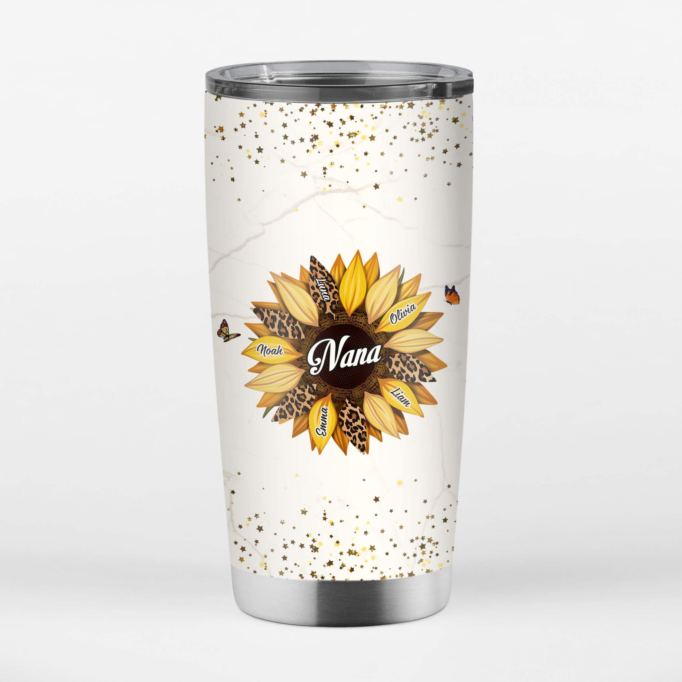 Custom 20 Oz Tumblers - Sunflower Gifts for Grandma/Mom