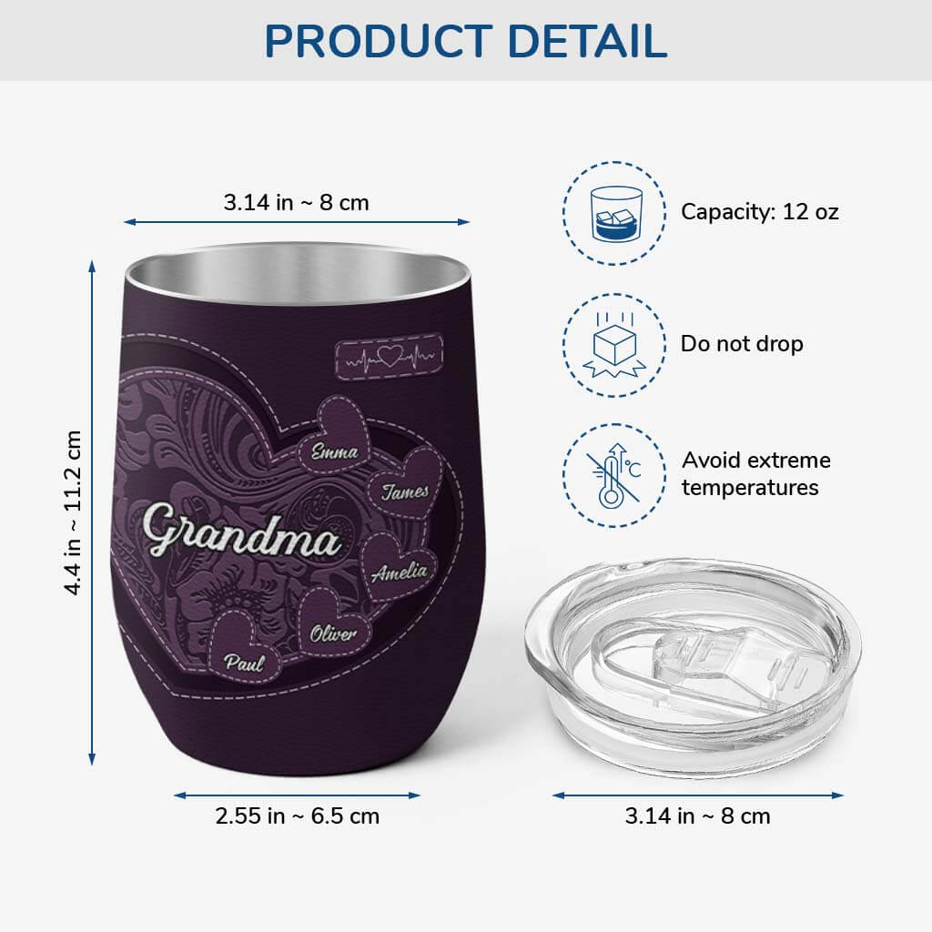 Personalized Wine Tumbler - Unique Gifts for Grandma/Mom