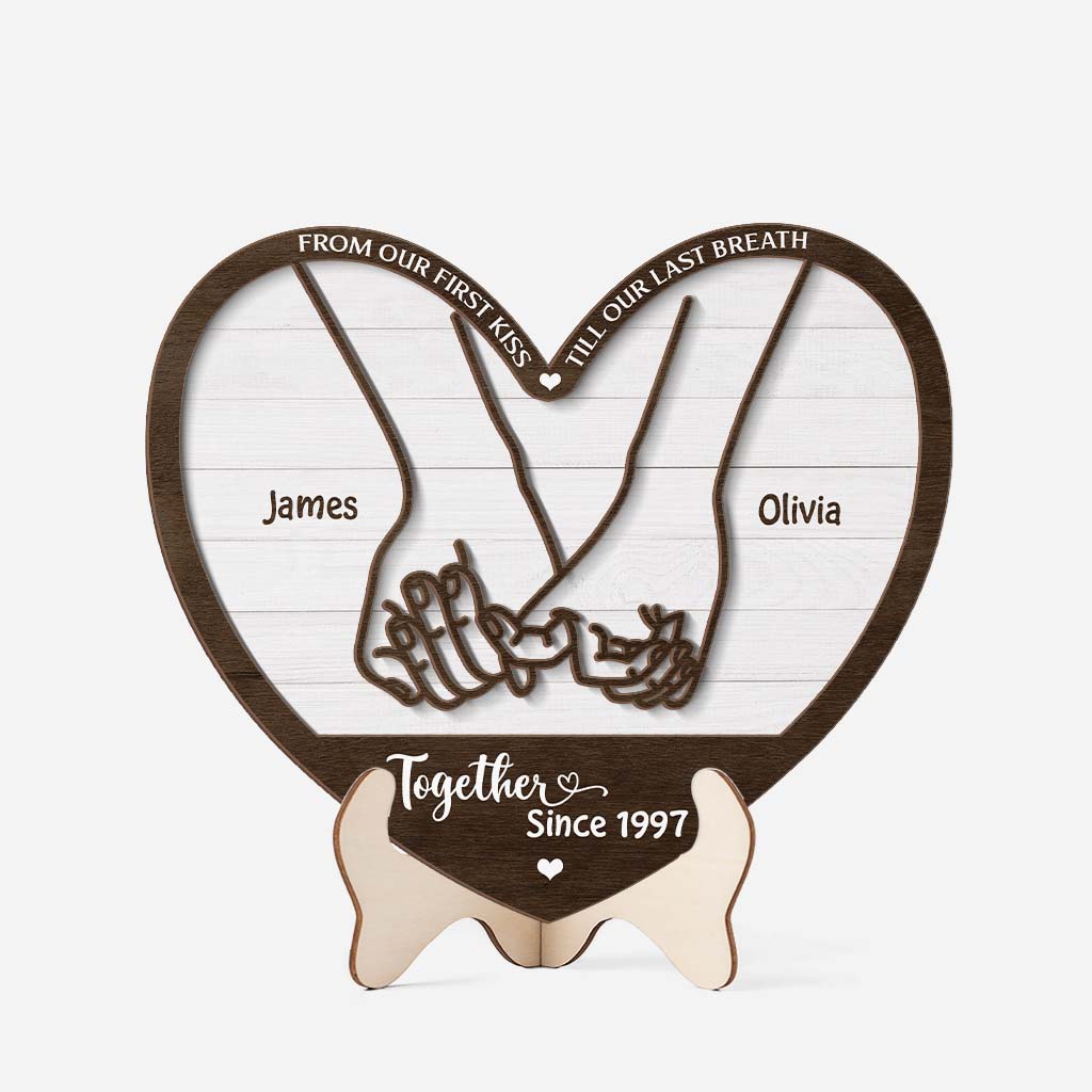 Personalized Couple Gifts -  From Our First Kiss Till Our Last Breath Wood Plaques