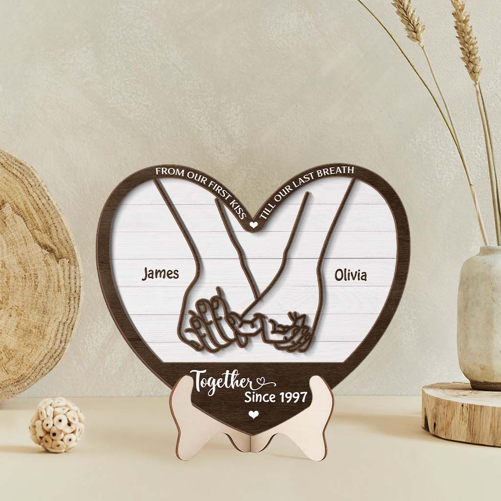 Personalized Couple Gifts -  From Our First Kiss Till Our Last Breath Wood Plaques