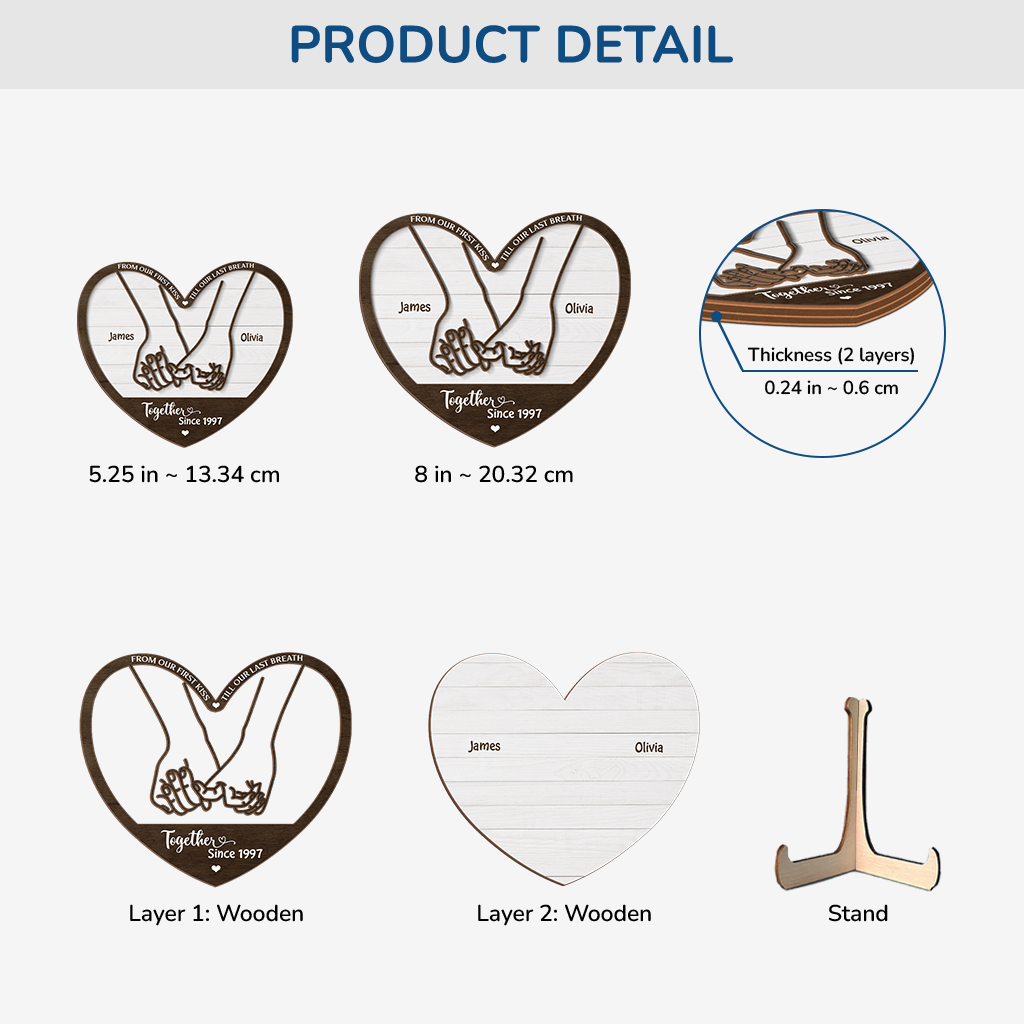 Personalized Couple Gifts -  From Our First Kiss Till Our Last Breath Wood Plaques