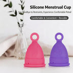 Menstrual cup, silicone, suitable for swimming during menstruation.