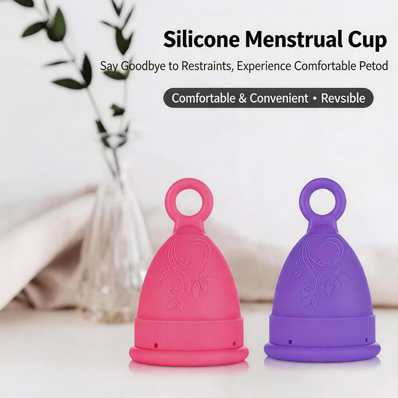 Menstrual cup, silicone, suitable for swimming during menstruation.