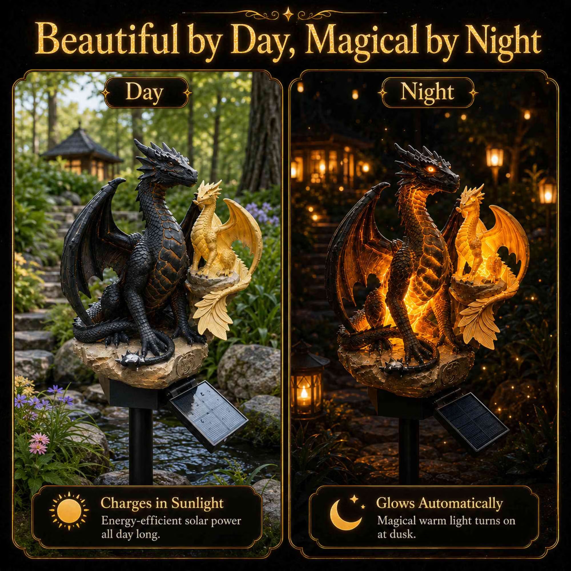 🐉 Amethyst Crystal Dragon✨️Solar Dragon Crystal Garden Light