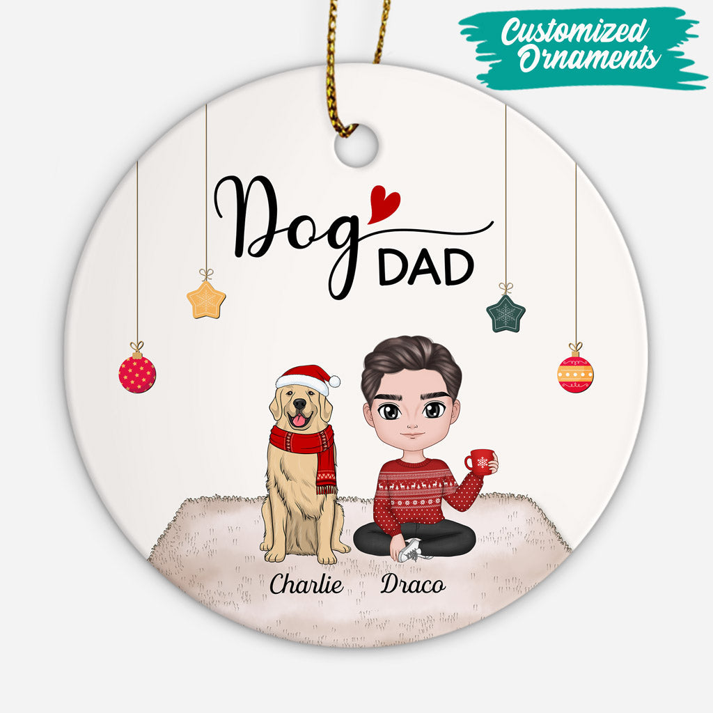 Dog Dad Ornaments - Personalized Dog Presents - Customizable Christmas Gifts