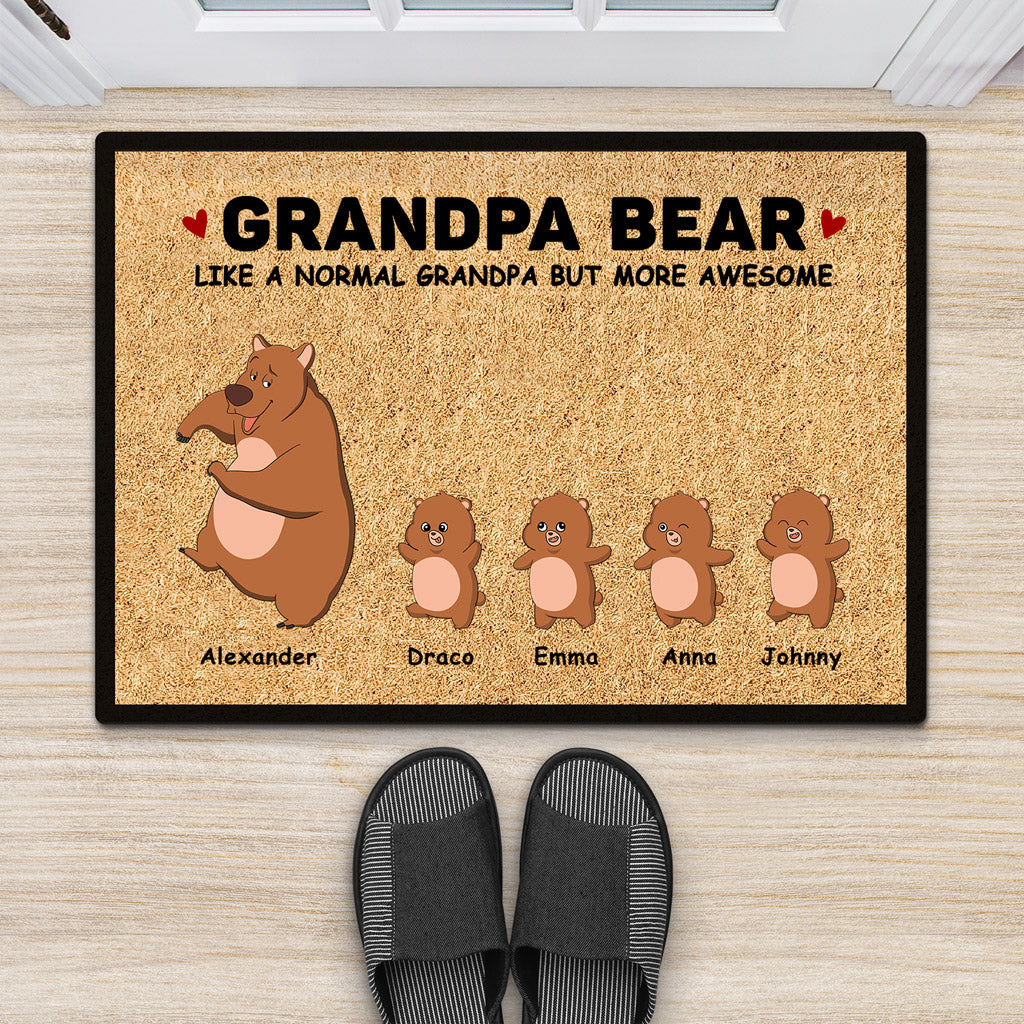 Personalized Papa Bear Door Mats for Grandad Dad