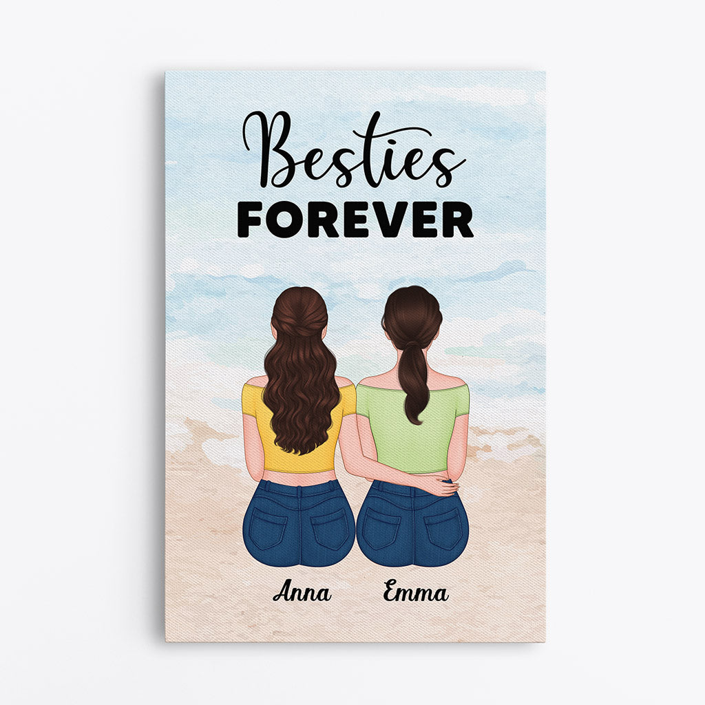 Personalized Bestie forever Canvas for Bestie