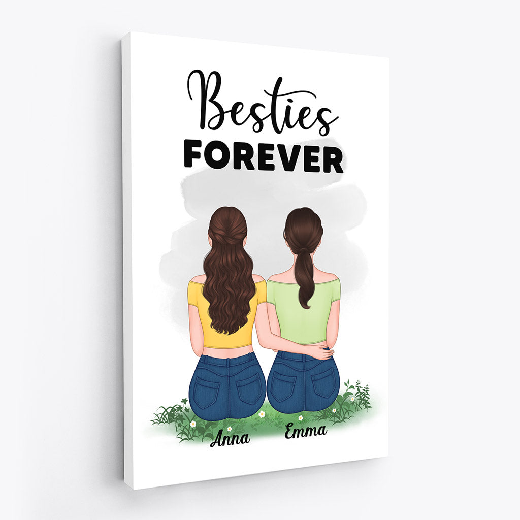 Personalized Bestie forever Canvas for Bestie