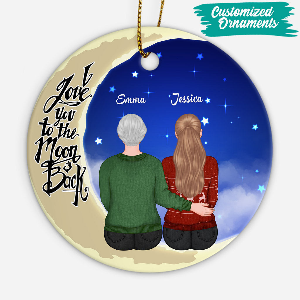 Personalized I Love You To The Moon And Back Ornaments