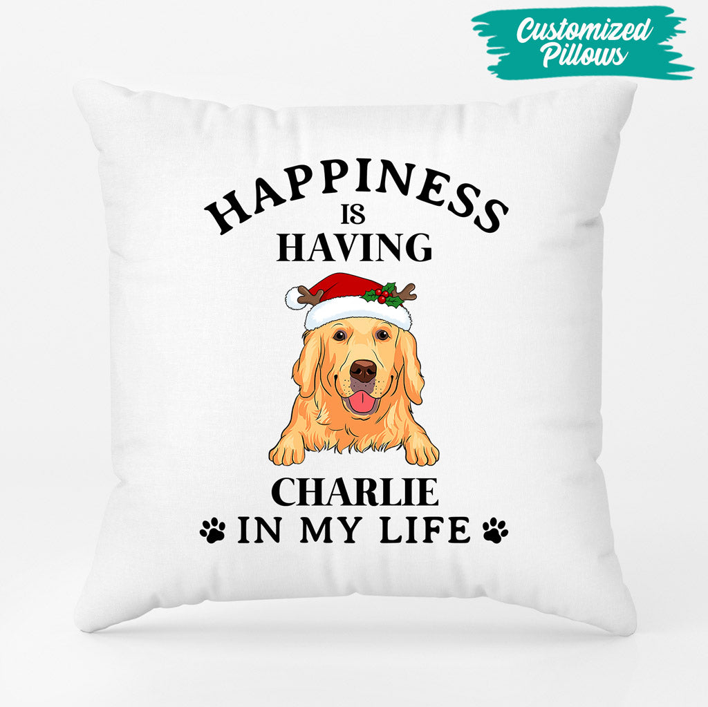 Happiness Is Pillows - Custom Dog Gift - Personalized Christmas Gifts