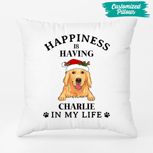 Happiness Is Pillows - Custom Dog Gift - Personalized Christmas Gifts