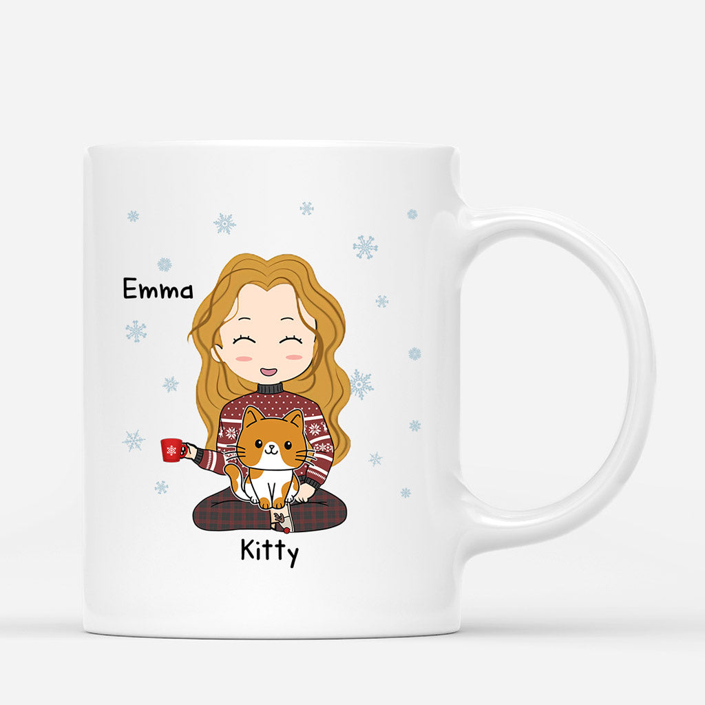 Winter Cat Mom - Personalized Kitten Mug