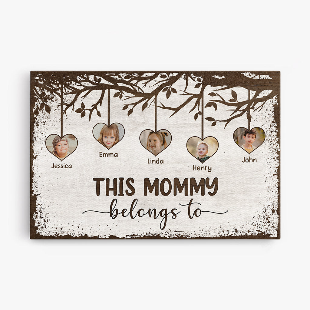 This Grandma/Mommy Belongs To Canvas - Custom Family Gifts
