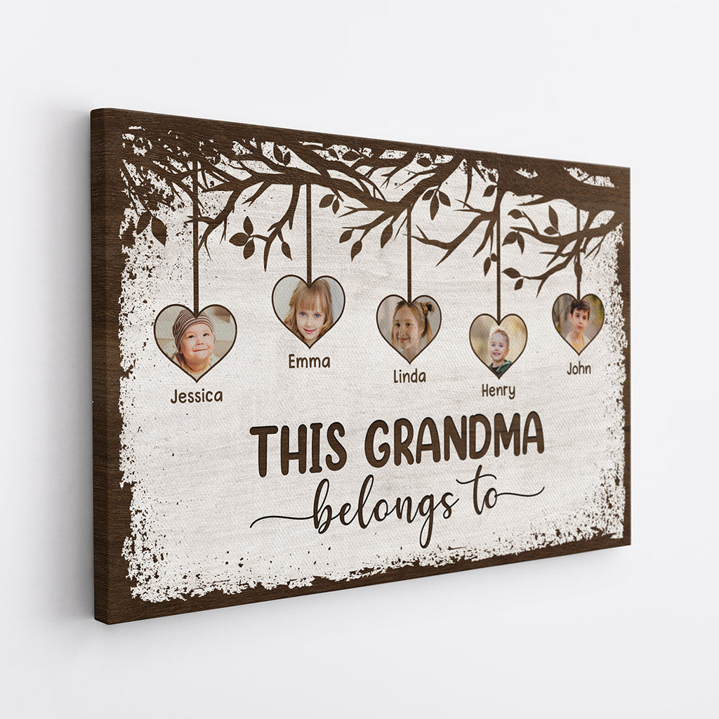 This Grandma/Mommy Belongs To Canvas - Custom Family Gifts