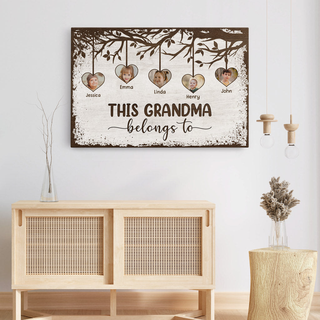 This Grandma/Mommy Belongs To Canvas - Custom Family Gifts
