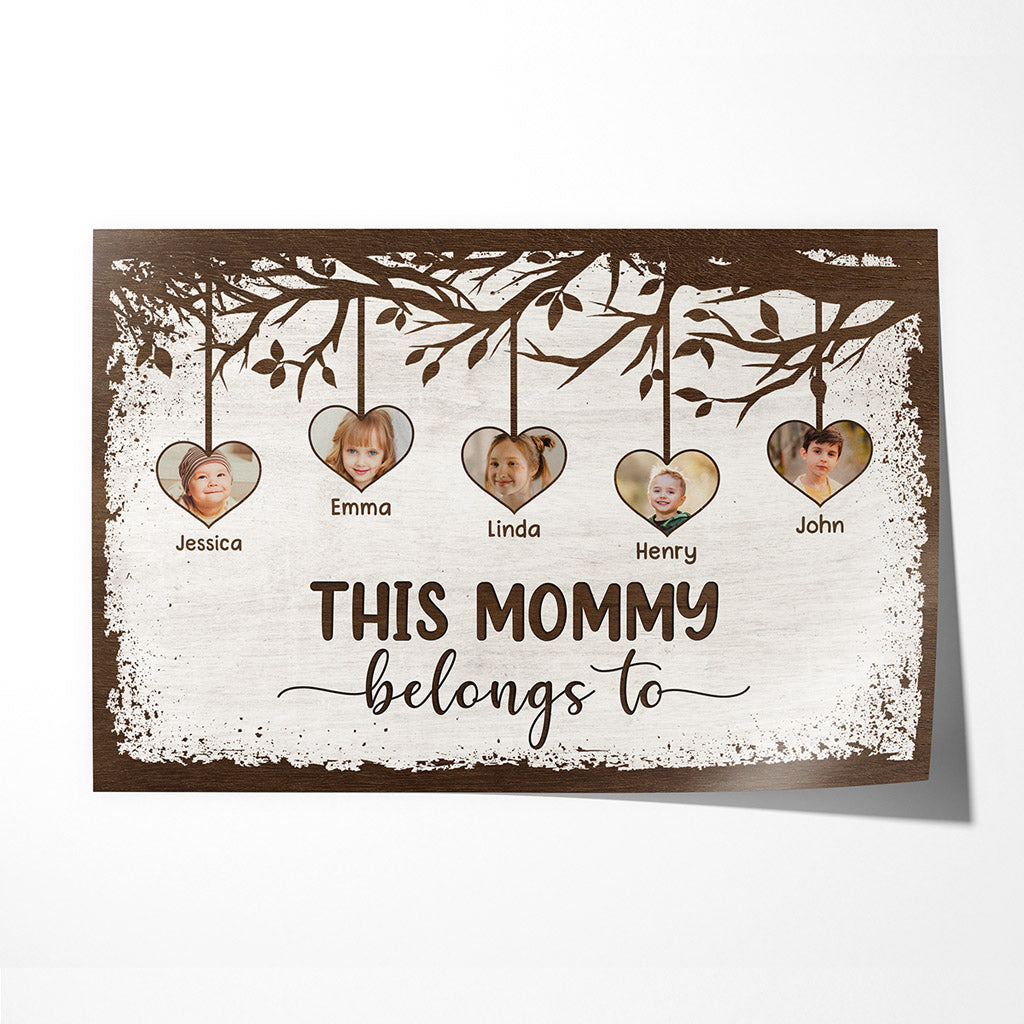 This Grandma/Mommy Belongs To Poster - Personalized Family Reunion Gifts