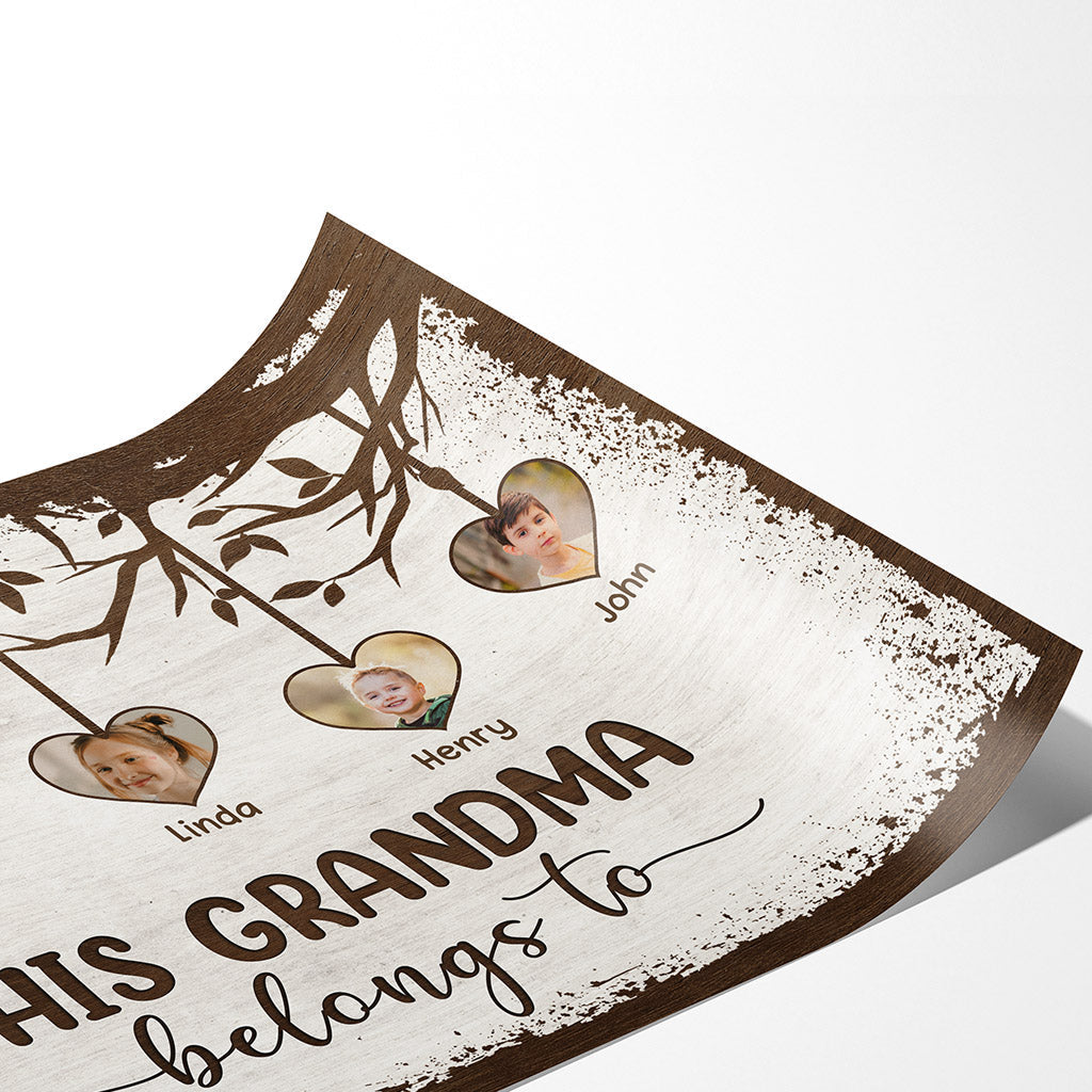 This Grandma/Mommy Belongs To Poster - Personalized Family Reunion Gifts