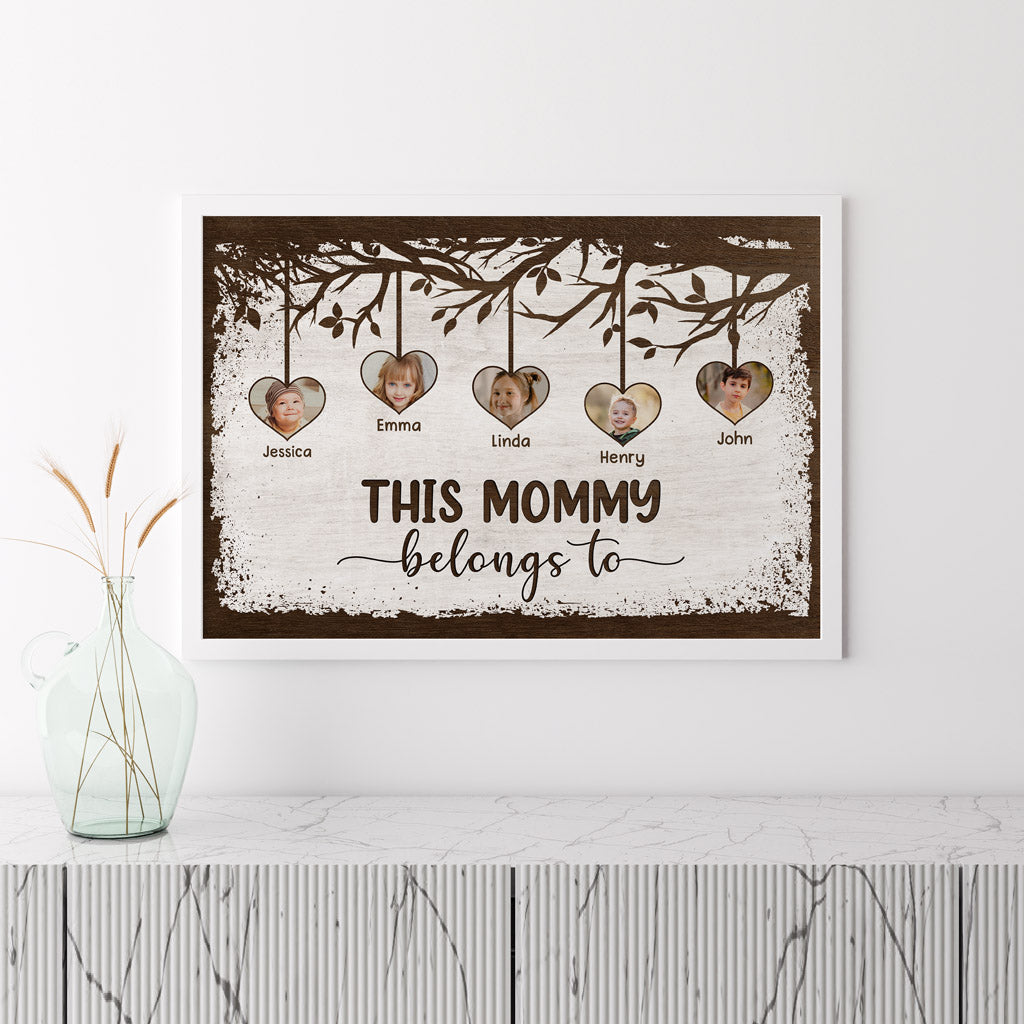 This Grandma/Mommy Belongs To Poster - Personalized Family Reunion Gifts