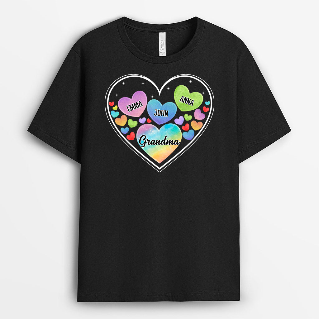 Personalized Wonderful Mommy Grandma In Hearts T-shirt