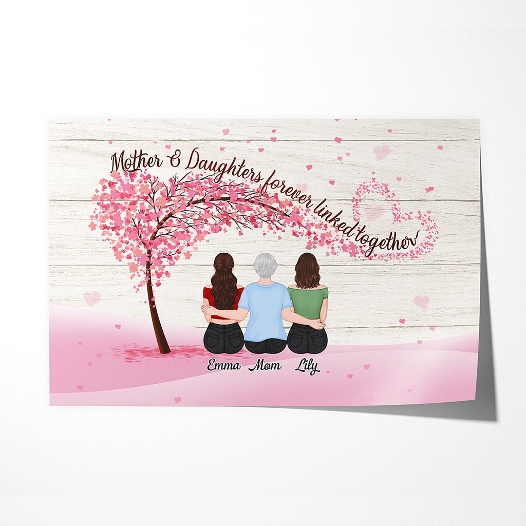 Personalized Mother & Daughter Forefer Linked Together Poster
