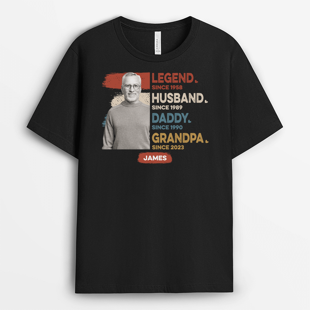 Personalized Legend Since T-shirt with Photo for Men