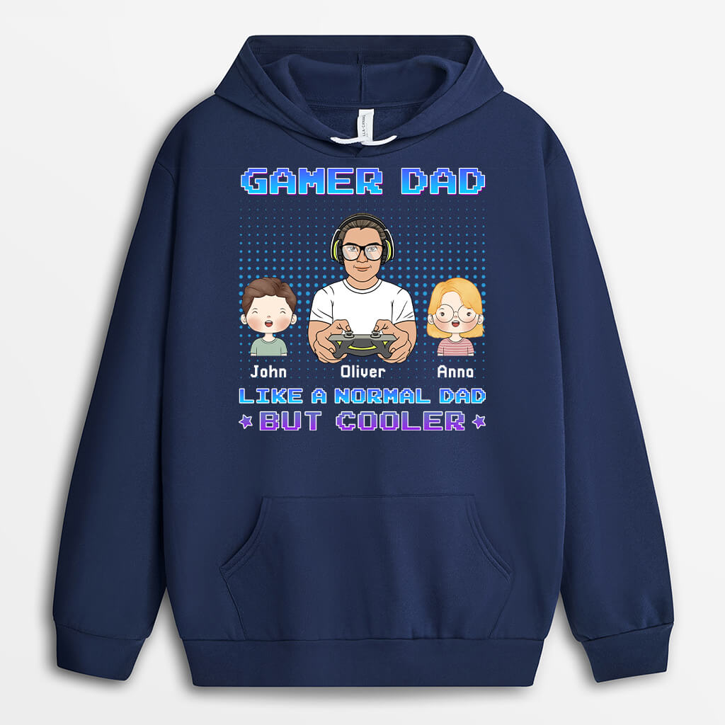 Personalized Gamer Dad Like Normal But Cooler Hoodie