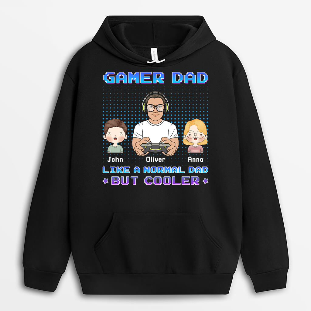 Personalized Gamer Dad Like Normal But Cooler Hoodie