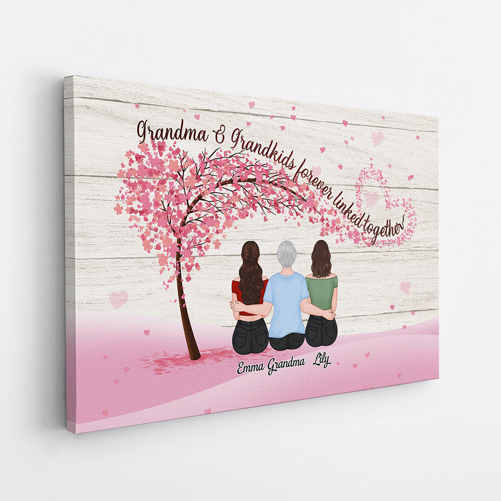 Personalized Mother Daughters forever Linked Together Canvas Mum